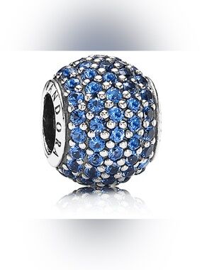 Authentic Pandora Retired Pave Lights Blue Nano Zirconia Crystal S925 Ale Charm